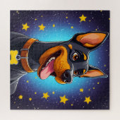 Puzzle Illustration de Doberman joyeux (Horizontal)