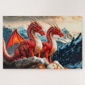 Puzzle Illustration de dragons perchés (Horizontal)