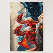 Puzzle Illustration de dragons perchés (Vertical)
