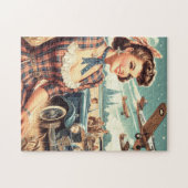 Puzzle Illustration de fille Vintage (Horizontal)