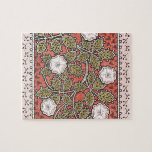 Puzzle Illustration de fleur d'art de rose sauvage vintag