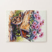 Puzzle Illustration de fleur d'aster fraîchement cueillie (Horizontal)
