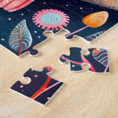 Puzzle Illustration de hiboux s'étreignant dans la forêt (Côté)