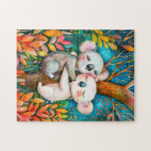 Puzzle Illustration de koalas s'étreignant dans la forêt (Horizontal)