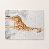 Puzzle Illustration de la girafe Art Vintage Imprimer (Horizontal)