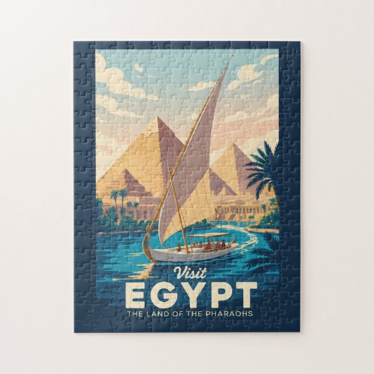 Puzzle Illustration de la pyramide d'Égypte Art de voyage (Vertical)