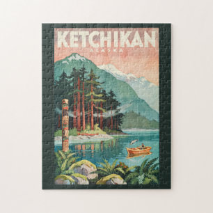 Puzzle Illustration de la rivière Ketchikan en Alaska, Ar