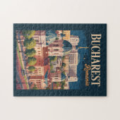 Puzzle Illustration de la skyline de Bucarest Art de voya (Horizontal)