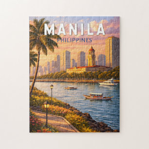 Puzzle Illustration de la skyline de Manille Philippines 