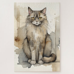 Puzzle Illustration de l'aquarelle du Maine Coon