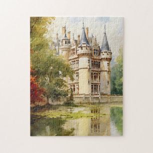 Puzzle Illustration de l'aquarelle du vieux château franç