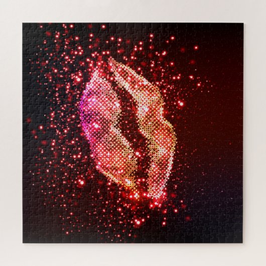 Puzzle Illustration de lèvres modifiable : Conception gra (Horizontal)