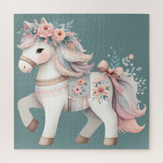 Puzzle Illustration de l'Imaginaire Floral Pastel Horse (Vertical)