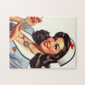 Puzzle Illustration de l'infirmière vintage (Horizontal)