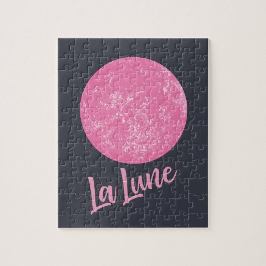 Puzzle Illustration de lune rose mignonne Français La Lun (Vertical)
