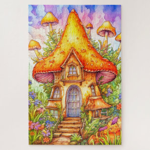 Puzzle Illustration de maison de champignon majestueuse