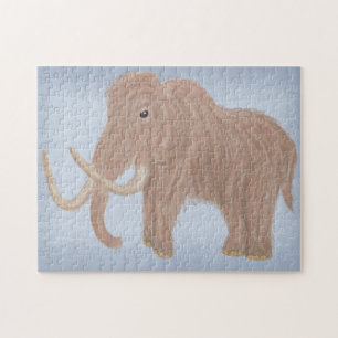 Puzzle Illustration de mammouth laineux bleu Brown et cla