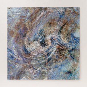 Puzzle Illustration de marbrage gris bleu