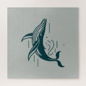 Puzzle Illustration de natation de baleine bleue (Horizontal)