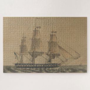 Puzzle Illustration de navire vintage USS Constitution (1