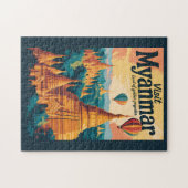 Puzzle Illustration de pagodes du Myanmar Art de voyage v (Horizontal)