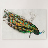 Puzzle Illustration de paon Impression d'art vintage (Horizontal)