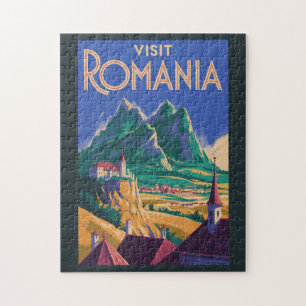 Puzzle Illustration de paysage de Roumanie Art de voyage 