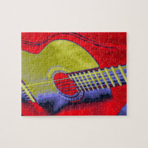 Puzzle Illustration de peinture de la guitare pop art