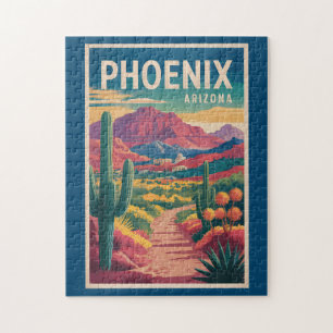 Puzzle Illustration de Phoenix Arizona Art de voyage vint