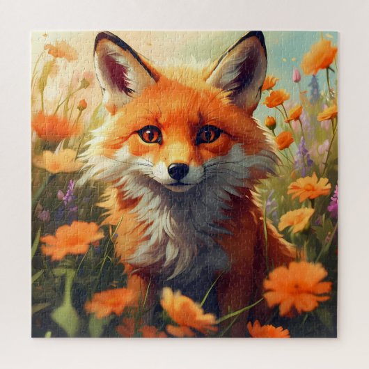 Puzzle Illustration de renard orange (Vertical)