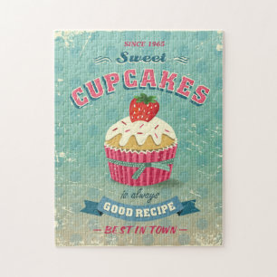 Puzzle Illustration de signe vintage de petits gâteaux