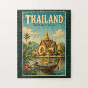 Puzzle Illustration de temple thaïlandais Art de voyage v