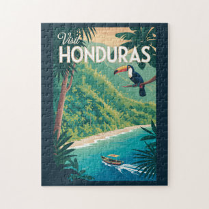 Puzzle Illustration de Toucan du Honduras Art de Voyage V