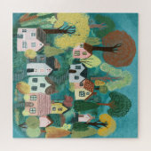 Puzzle Illustration de village de campagne magnifique aqu (Horizontal)