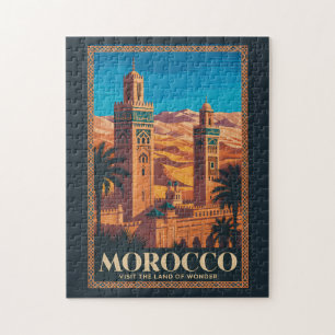 Puzzle Illustration de voyage dans le désert marocain Art
