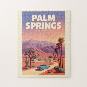 Puzzle Illustration de voyage d'art à Palm Springs Califo