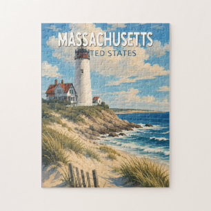 Puzzle Illustration de voyage d'art vintage du Massachuse