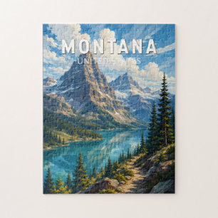 Puzzle Illustration de voyage d'art vintage du Montana
