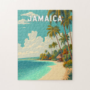 Puzzle Illustration de voyage d'art vintage Jamaïque