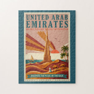 Puzzle Illustration de voyage de chameau UAE Burj Khalifa