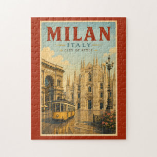Puzzle Illustration de voyage de la cathédrale de Milan I