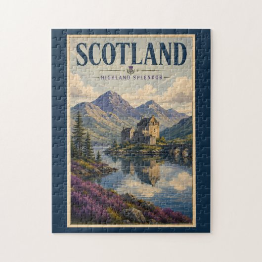 Puzzle Illustration de voyage des Highlands écossais (Vertical)