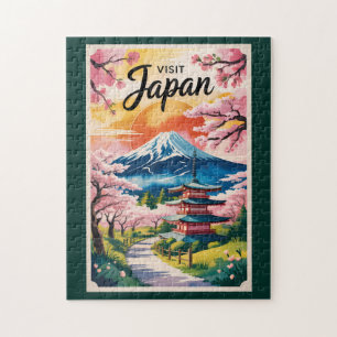 Puzzle Illustration de voyage du mont Fuji au Japon Art v