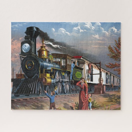 Puzzle Illustration de voyage du train vintage (Horizontal)