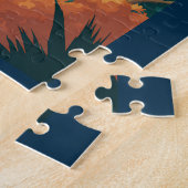 Puzzle Illustration de voyage du volcan du Nicaragua Art (Côté)