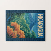 Puzzle Illustration de voyage du volcan du Nicaragua Art (Horizontal)