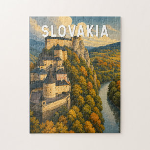 Puzzle Illustration de voyage en Slovaquie style vintage