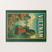 Puzzle Illustration de voyage rétro de la baie d'Ha Long (Horizontal)