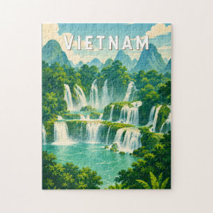 Puzzle Illustration de voyage Vietnam Art vintage