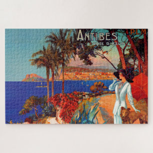 Puzzle Illustration de voyage vintage Antibes Côte d'Azur
